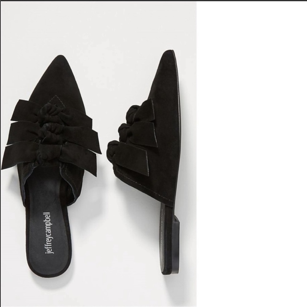 New Jeffrey Campbell Charly suede bow slides size 7.5 - Picture 2 of 5